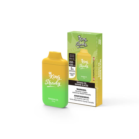 Banana Ice - King Shady Disposable Vape - Powerful and compact design, 4000 puffs, 6mL/20mg, rechargeable, Type-C charging - Vape Cave
