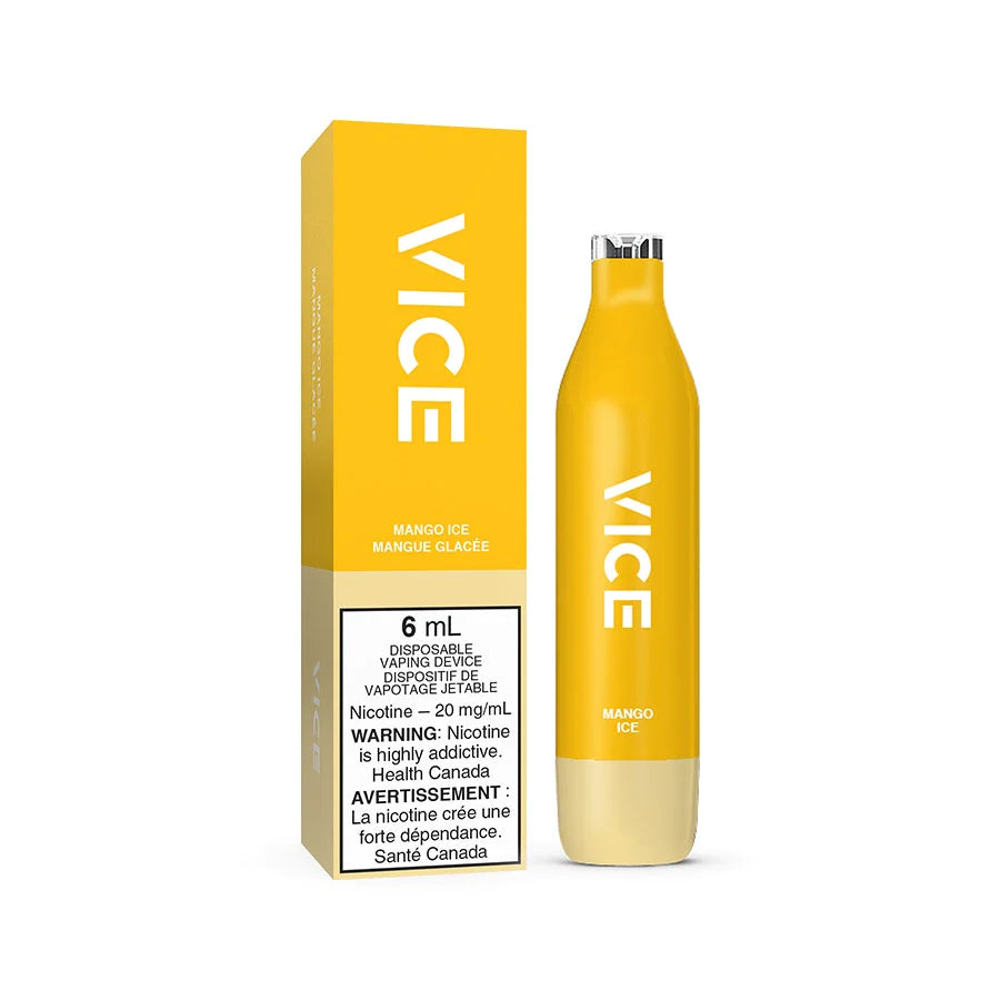 Mango Ice - Vice 2500 Disposable Vape - Convenient and Flavorful, 2500 puffs, 6mL/20mg - Vape Cave