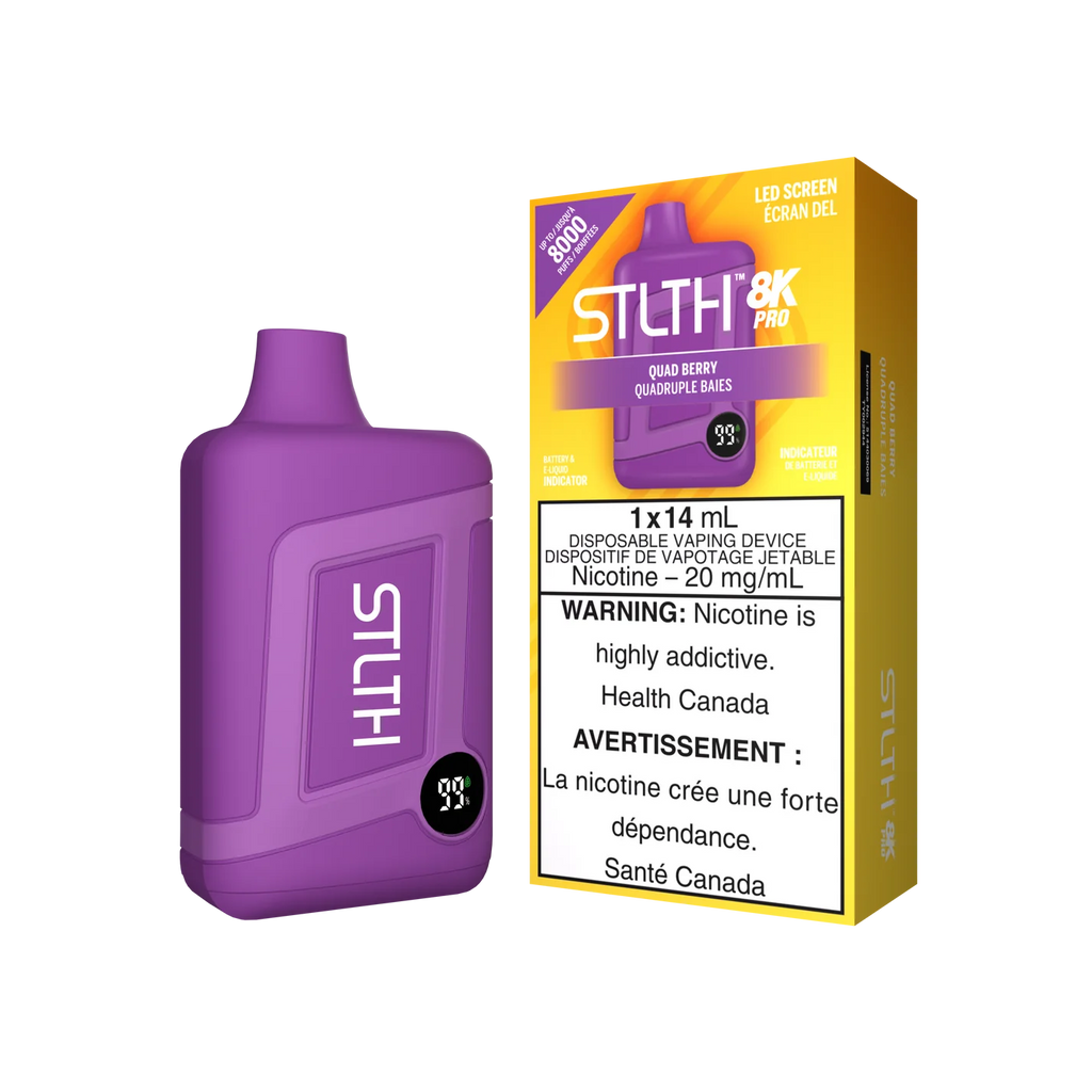 Stlth 8K Pro Quad Berry, a mix of four berries with a smooth frosty finish.