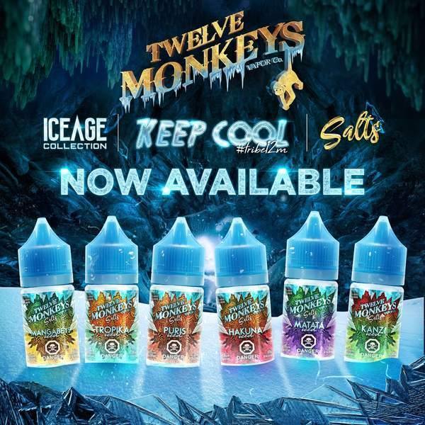 Twelve Monkeys Ice Age Salts - Refreshing Exotic Fruit Flavors with Cool Sensation - 30mL E-Liquid - Vape Cave