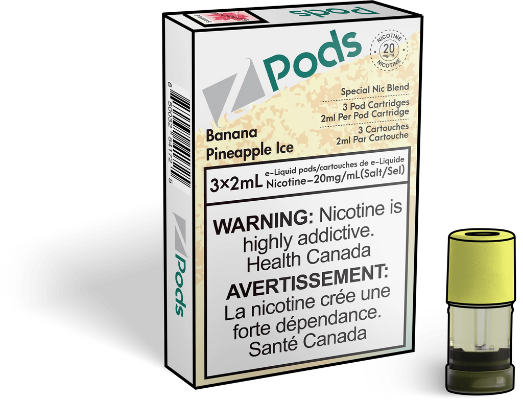 Banana Pineapple Ice - Z Pods - Premium Stlth Compatible Pods - Wide Range of Flavors - Vape Cave