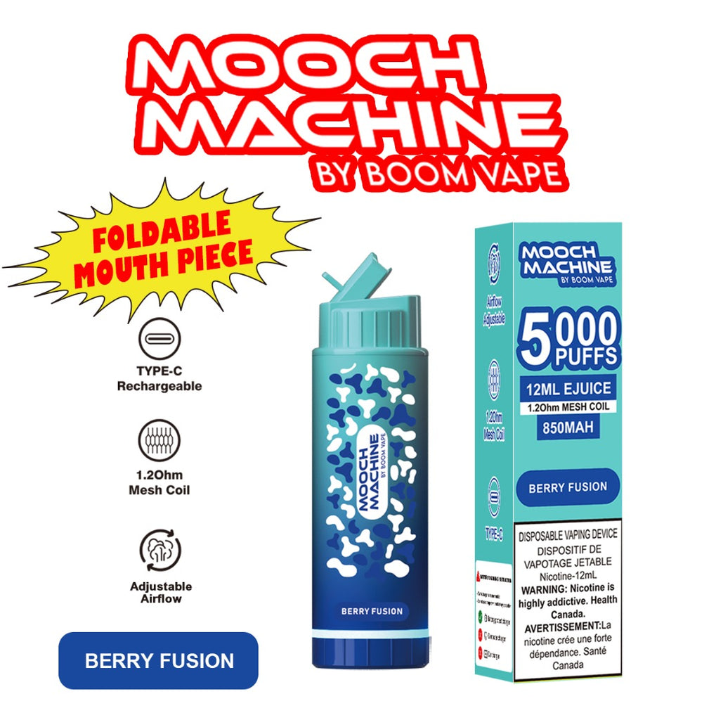 Berry Fusion - Mooch Machine 5000 Puffs Disposable Vape - Up to 5000 puffs, 12ml e-liquid capacity, 2% nicotine concentration, 850mAh battery - Vape Cave