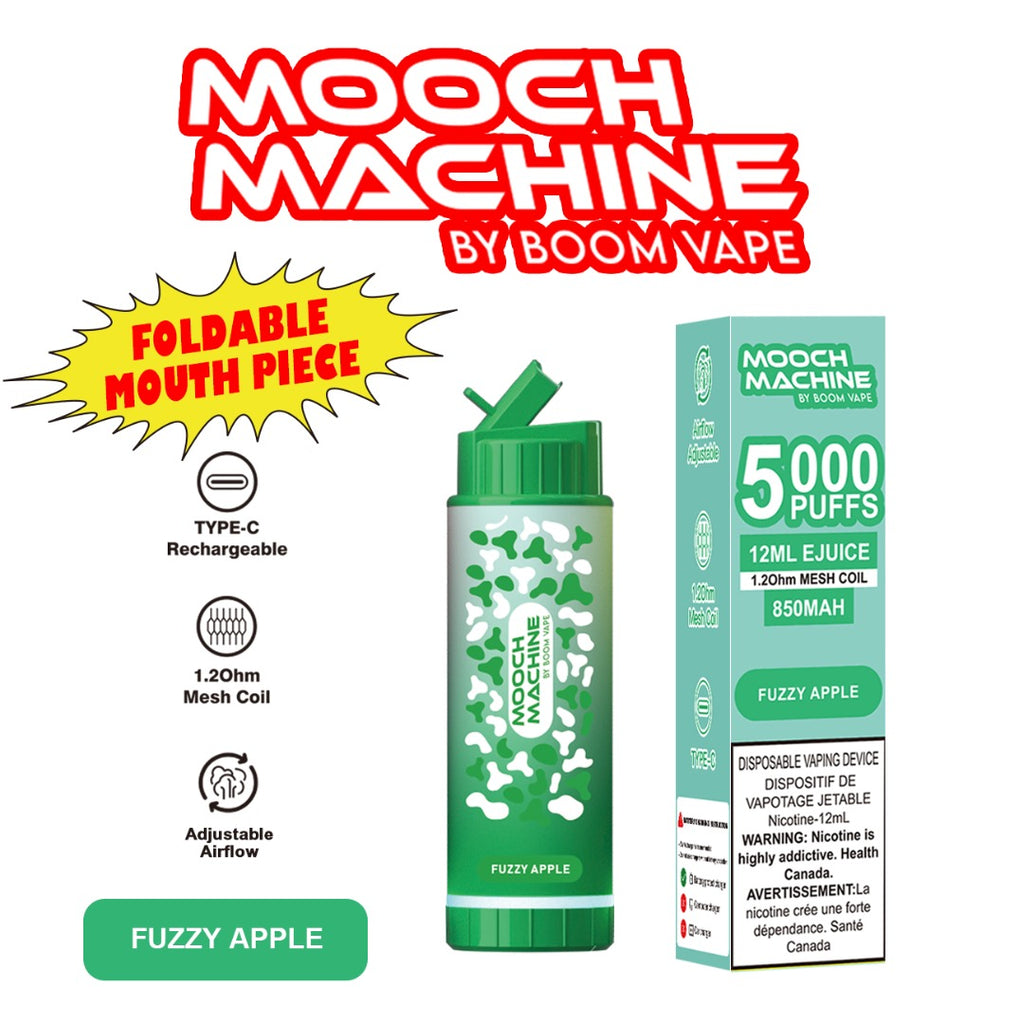 Fuzzy Apple - Mooch Machine 5000 Puffs Disposable Vape - Up to 5000 puffs, 12ml e-liquid capacity, 2% nicotine concentration, 850mAh battery - Vape Cave