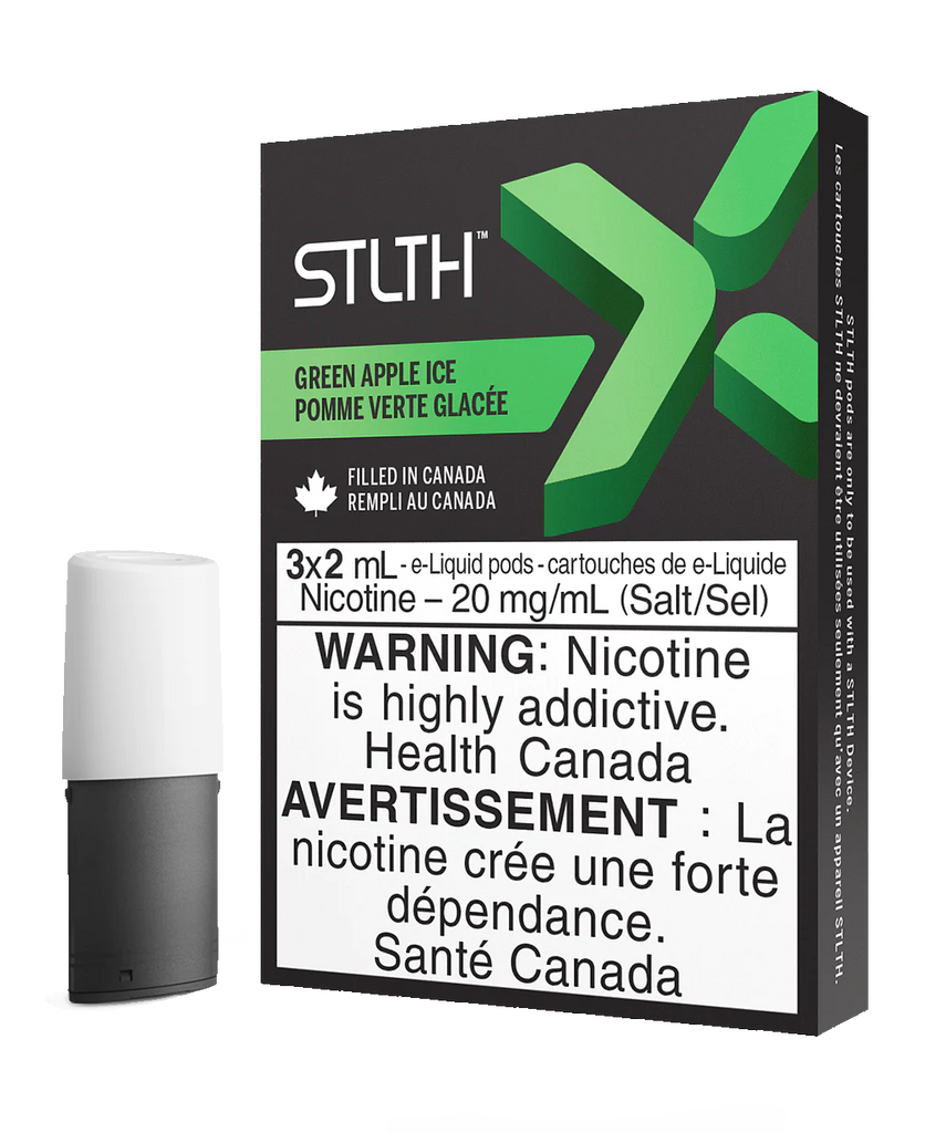Green Apple Ice - Stlth X Pods - Premium Vape Pods with Intensified Flavour and Enhanced Airflow - Vape Cave