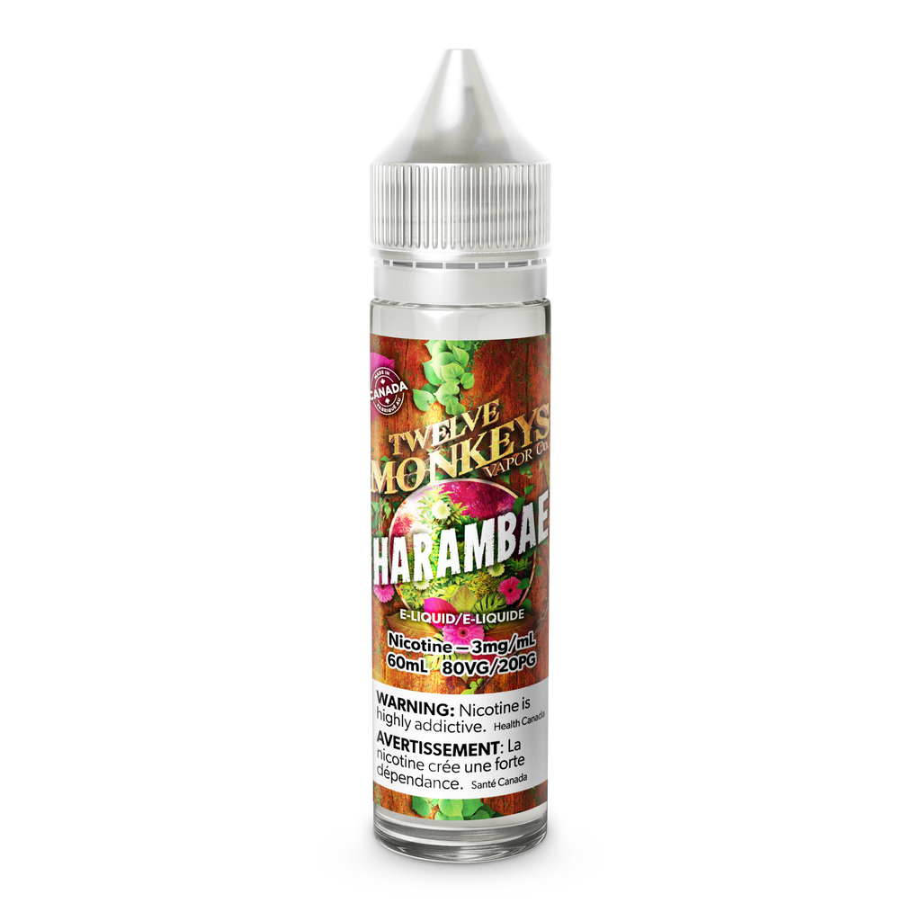 Harambae - 12 Monkeys Oasis Collection Freebase E-Liquid - Exotic and Refreshing Fruits Vape Juice - 60ml - Vape Cave