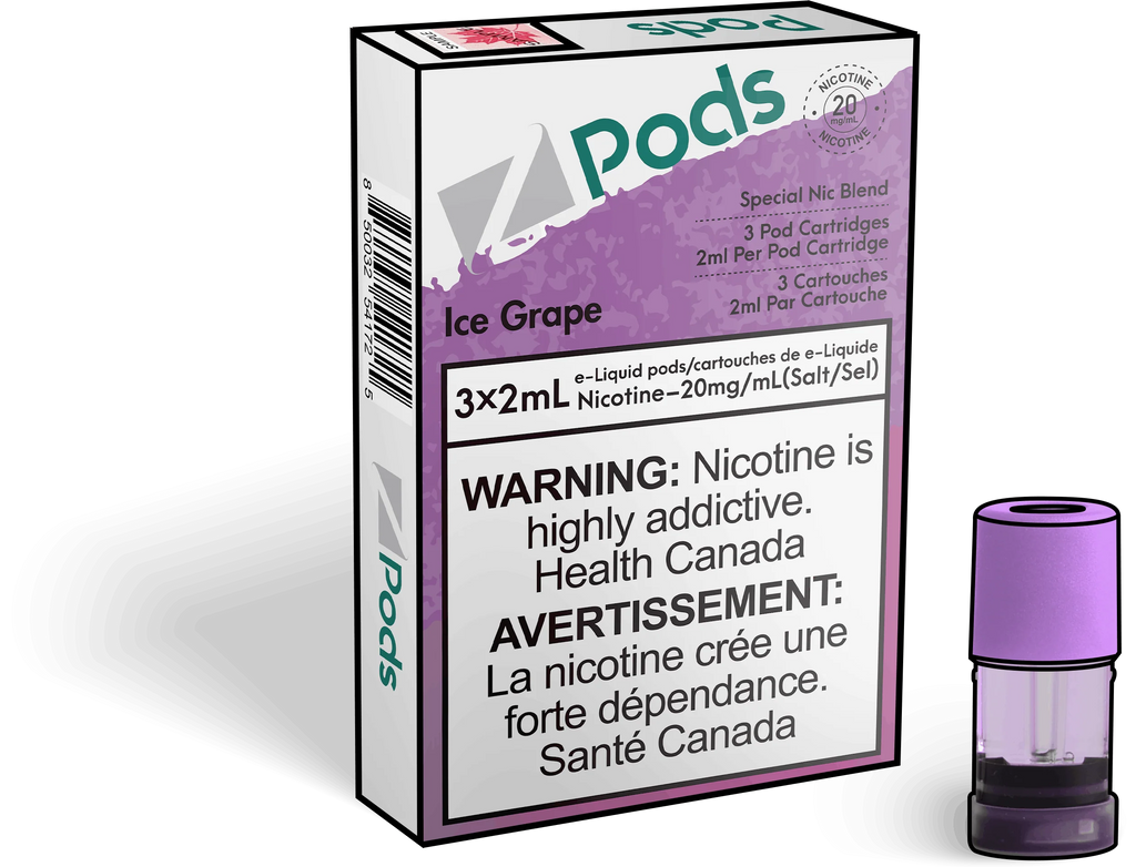 Ice Grape - Z Pods - Premium Stlth Compatible Pods - Wide Range of Flavors - Vape Cave