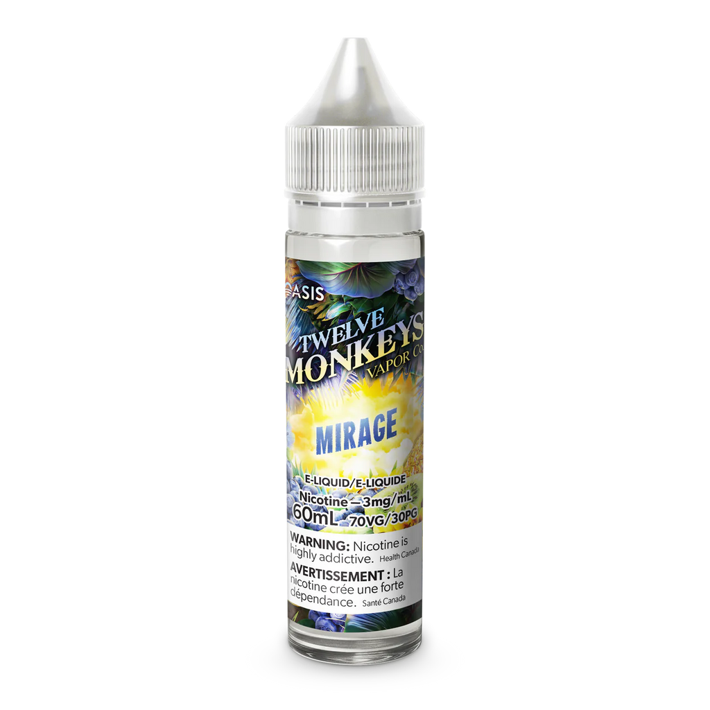 Mirage - 12 Monkeys Oasis Collection Freebase E-Liquid - Exotic and Refreshing Fruits Vape Juice - 60ml - Vape Cave