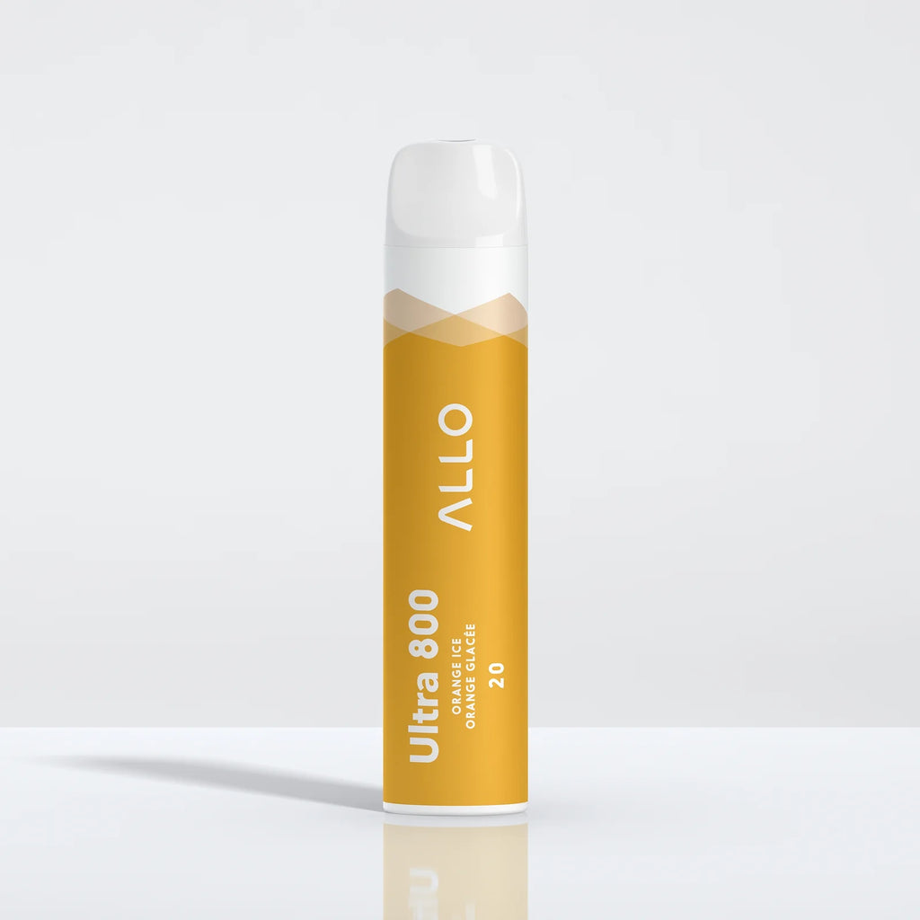 Orange Ice - Allo Ultra 800 Disposable Vape - Sleek design, 800+ puffs, 3.8mL juice capacity, 550mAh battery - Vape Cave
