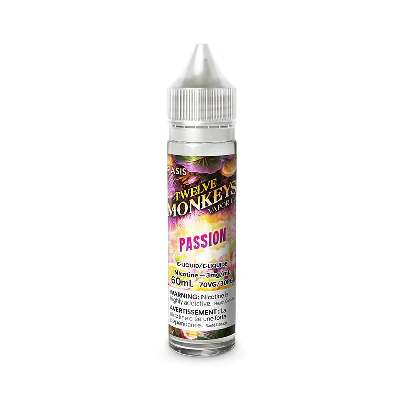 Passion - 12 Monkeys Oasis Collection Freebase E-Liquid - Exotic and Refreshing Fruits Vape Juice - 60ml - Vape Cave