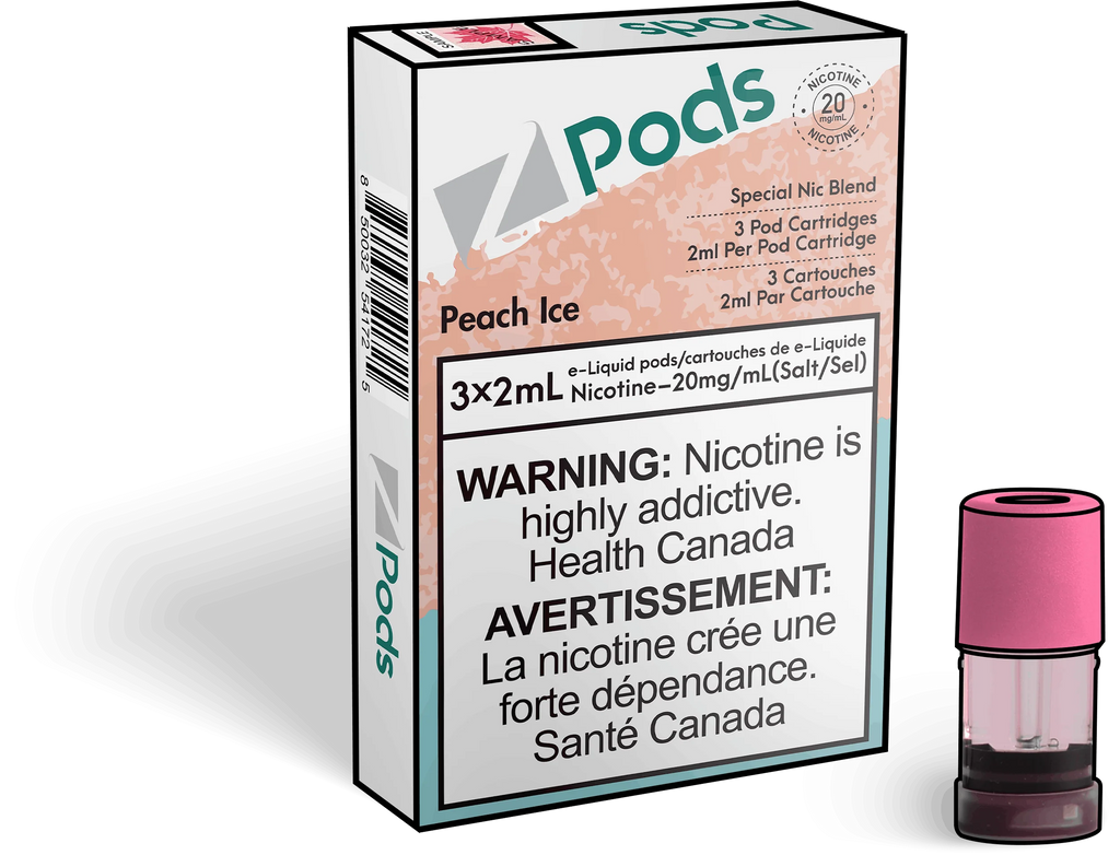 Peach Ice - Z Pods - Premium Stlth Compatible Pods - Wide Range of Flavors - Vape Cave