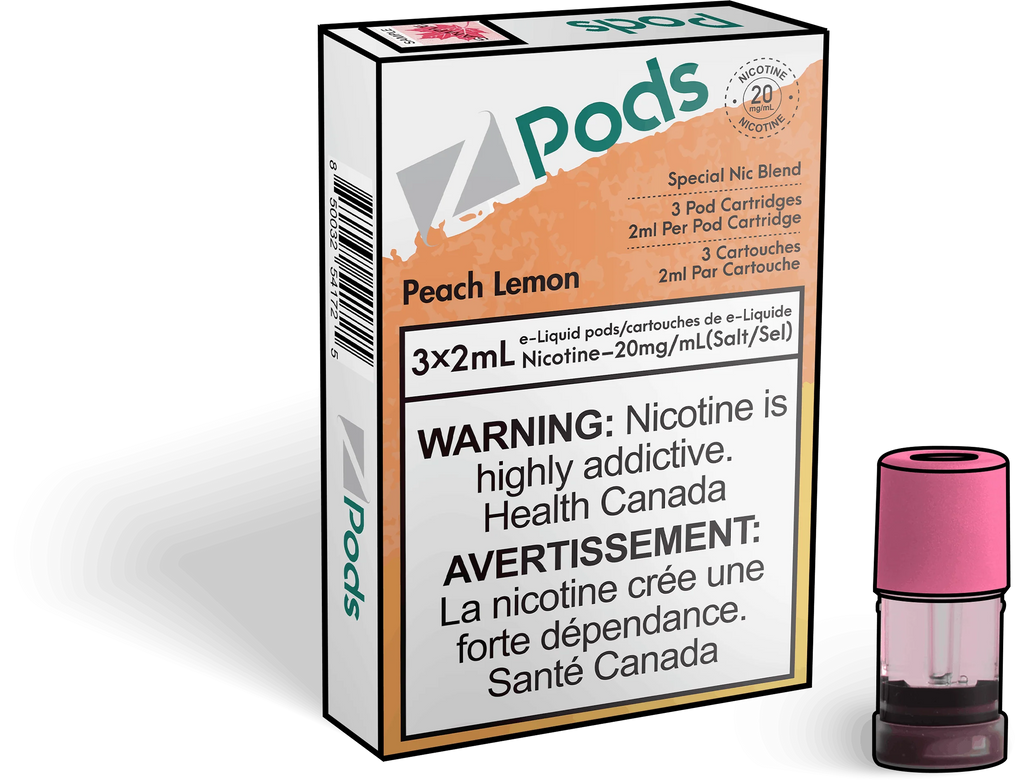 Peach Lemon - Z Pods - Premium Stlth Compatible Pods - Wide Range of Flavors - Vape Cave
