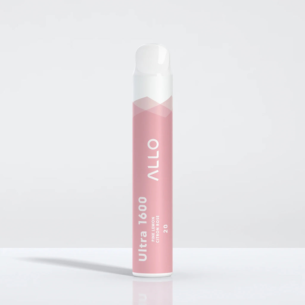 Pink Lemon - Allo Ultra 1600 Disposable Vape - Sleek design, up to 1600 puffs, 6.8mL liquid capacity, 1000mAh battery - Vape Cave