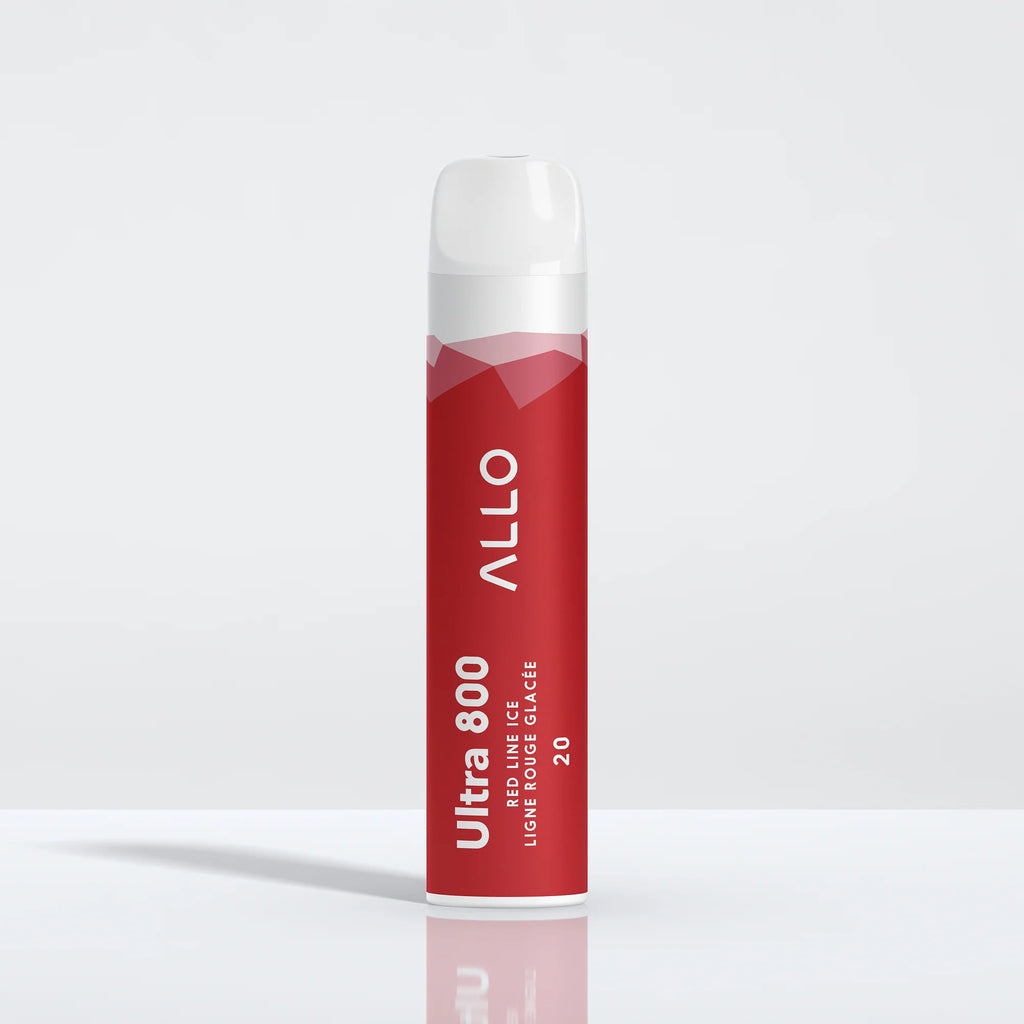 Redline Ice - Allo Ultra 800 Disposable Vape - Sleek design, 800+ puffs, 3.8mL juice capacity, 550mAh battery - Vape Cave