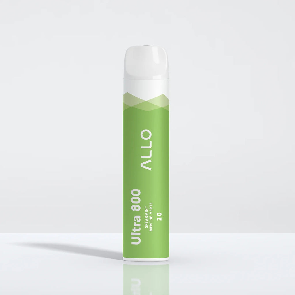 Spearmint - Allo Ultra 800 Disposable Vape - Sleek design, 800+ puffs, 3.8mL juice capacity, 550mAh battery - Vape Cave