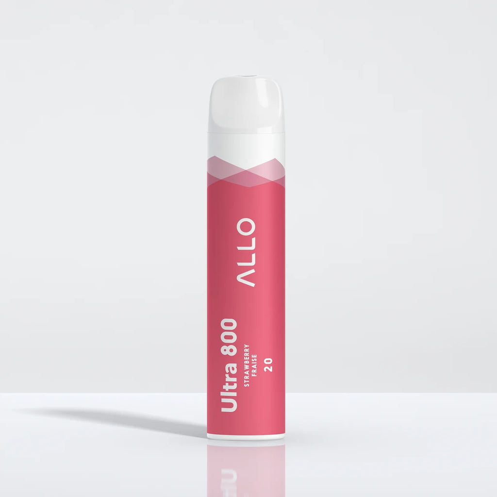 Strawberry - Allo Ultra 800 Disposable Vape - Sleek design, 800+ puffs, 3.8mL juice capacity, 550mAh battery - Vape Cave