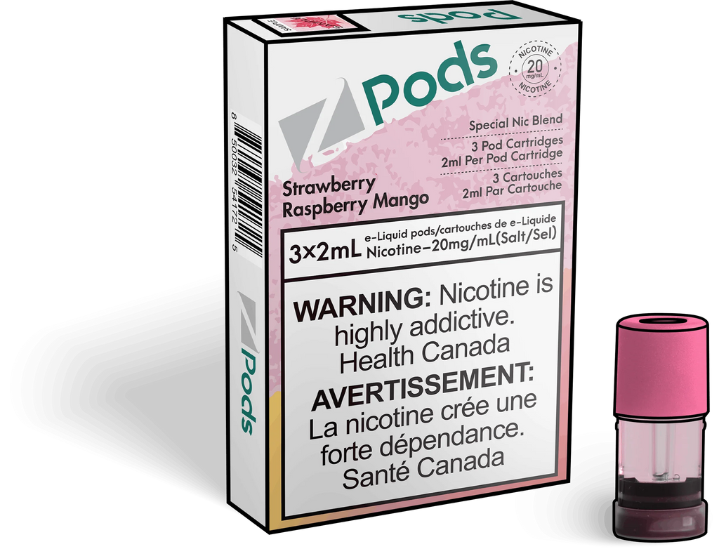 Strawberry Raspberry Mango - Z Pods - Premium Stlth Compatible Pods - Wide Range of Flavors - Vape Cave