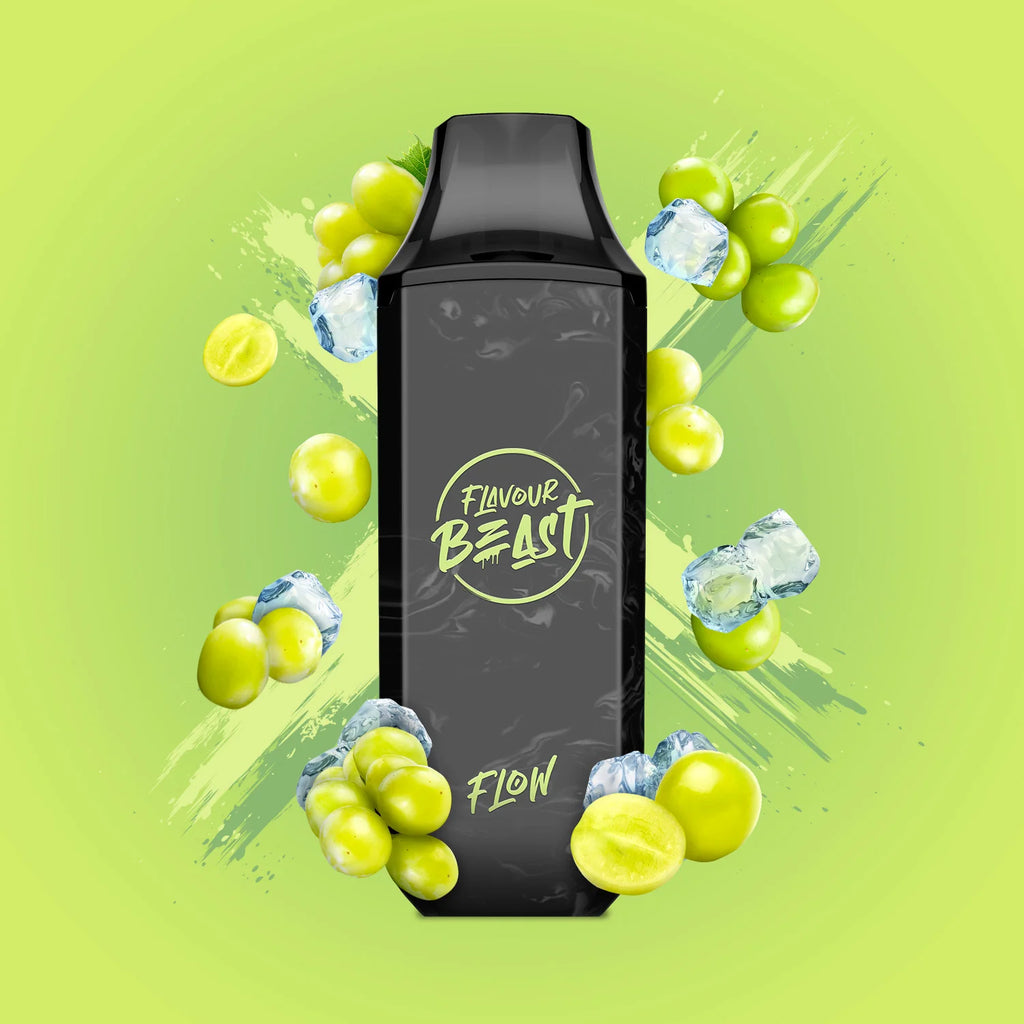 Wild White Grape Iced - Flavour Beast Flow Disposable Vape - Sleek design, up to 4000 puffs, 10mL juice capacity, 600mAh battery, 1.2 ohm mesh coil - Vape Cave